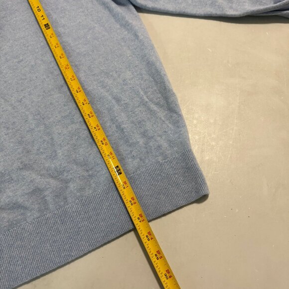 Cremieux Luxury Cashmere Light Blue Vneck Knit Pullover Sweater Mens size Large - Picture 8 of 8